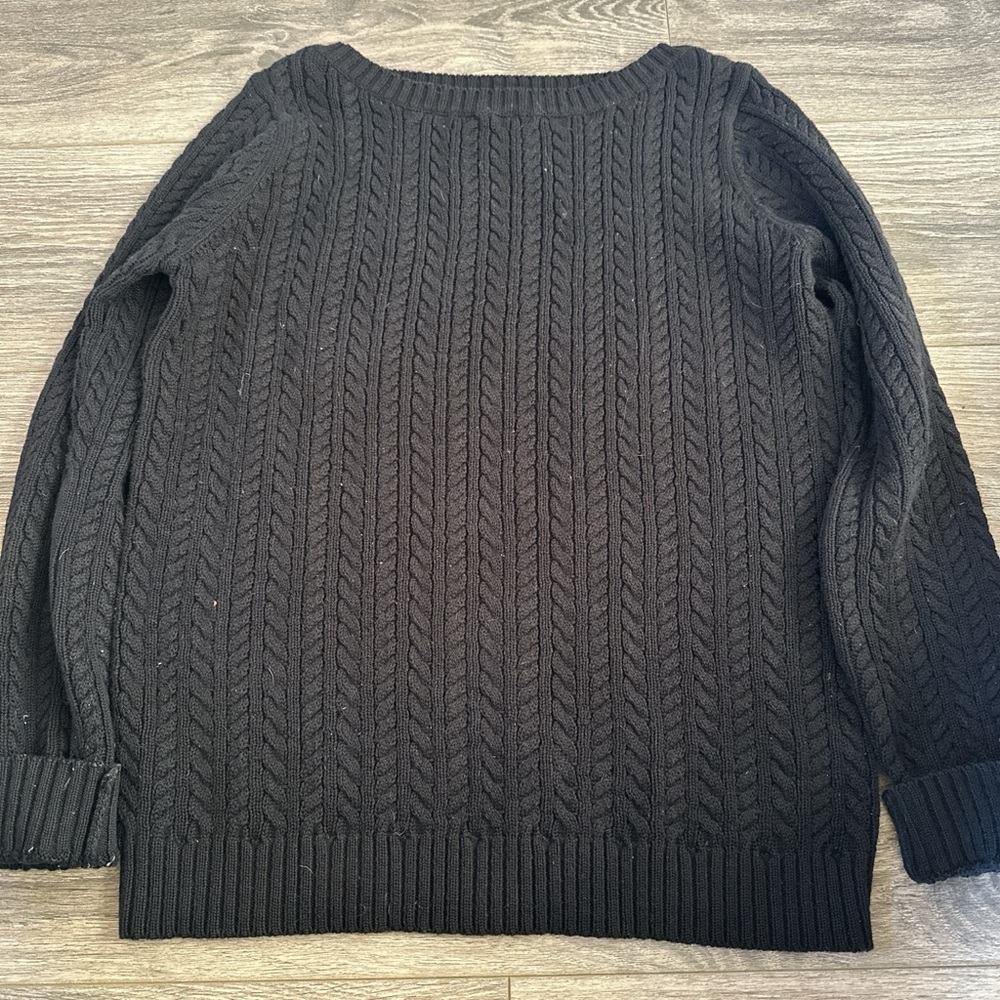 Ralph Lauren Black Cable Knit Sweater